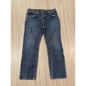 Mens Ariat FR M5 Slim Straight Size 38/34 Cotton Denim Jeans Blue Workwear